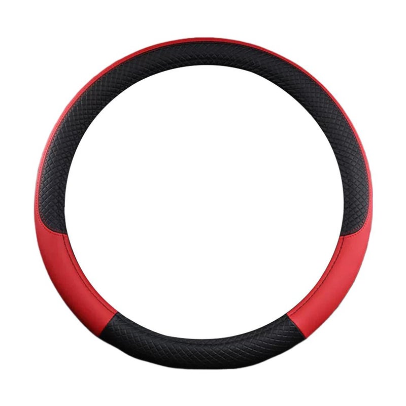 Checkered steering wheel cover, car steering wheel cover, anti-slip steering wheel cover, leather protective cover, all-season car steering wheel decoration.